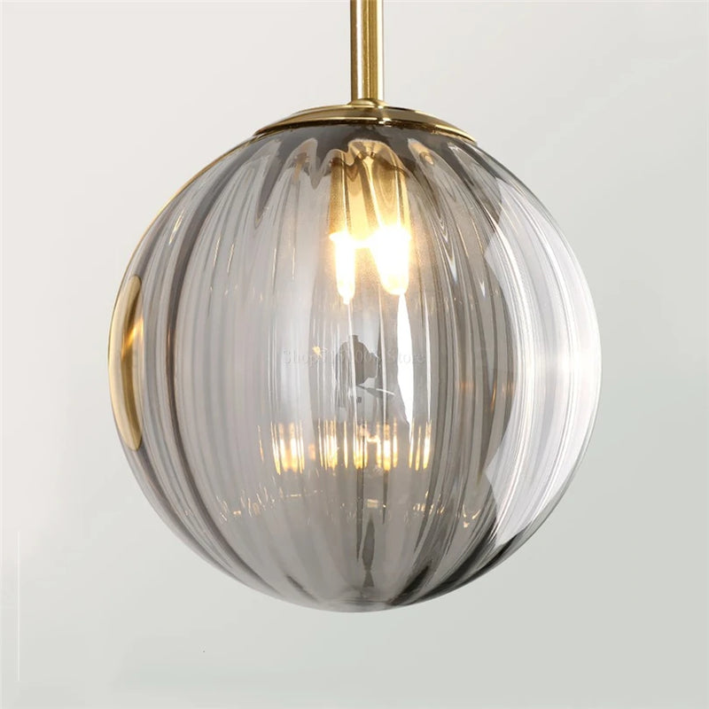 suspension LED en verre design moderne simpliste