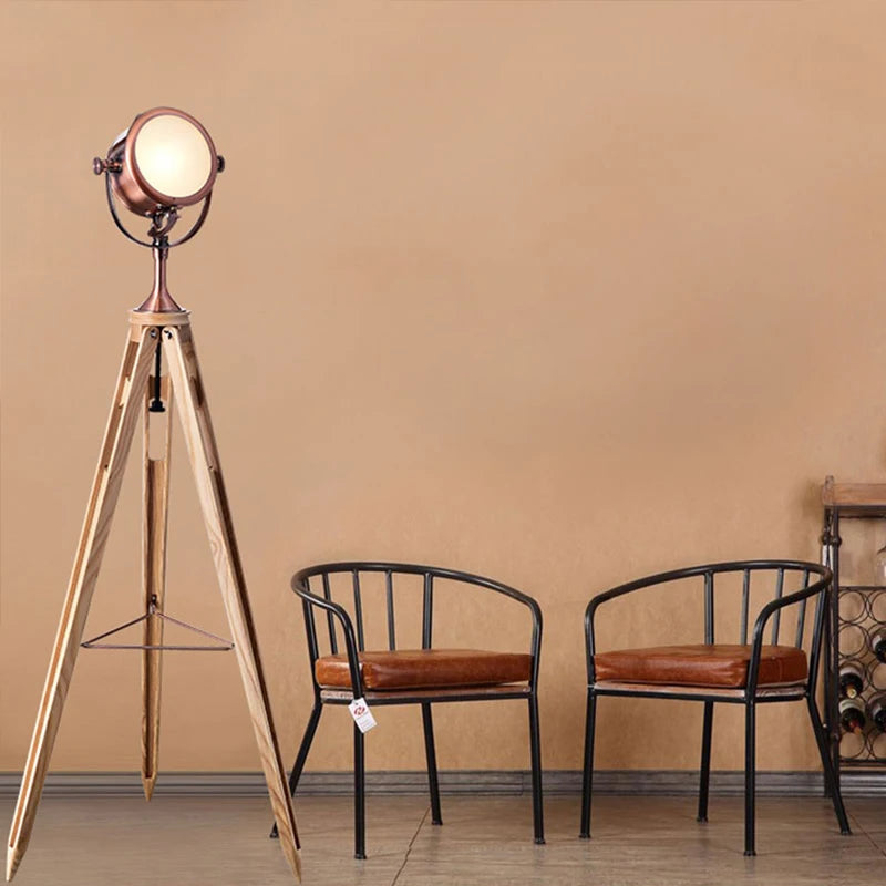 American style retro industrial wind, personality, creativity, bedroom, living room, study, Navy, modern three tripod floor lamp