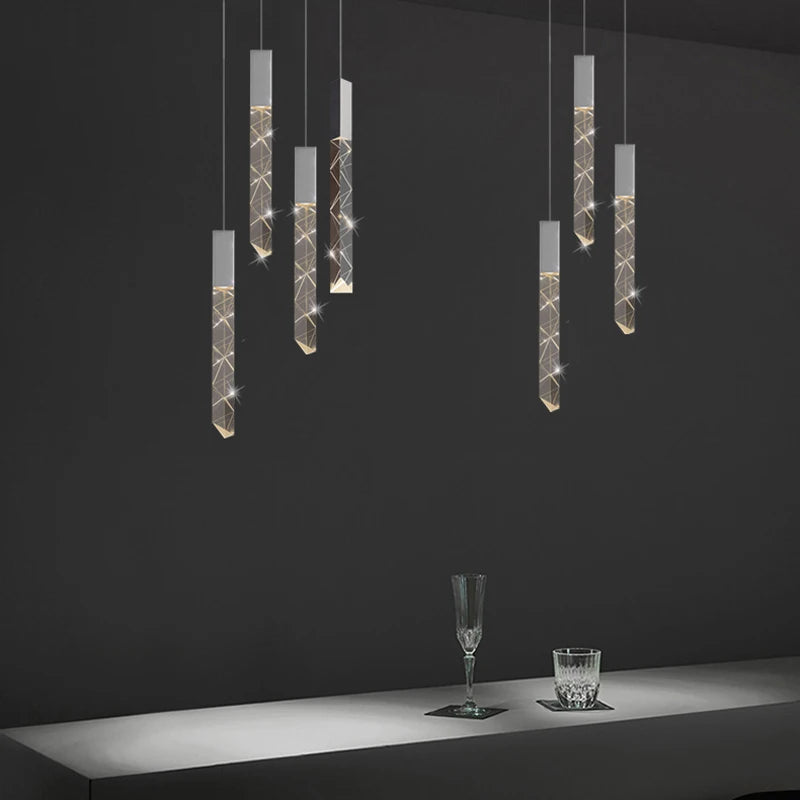 lustre nordique moderne en cristal pour espaces contemporains