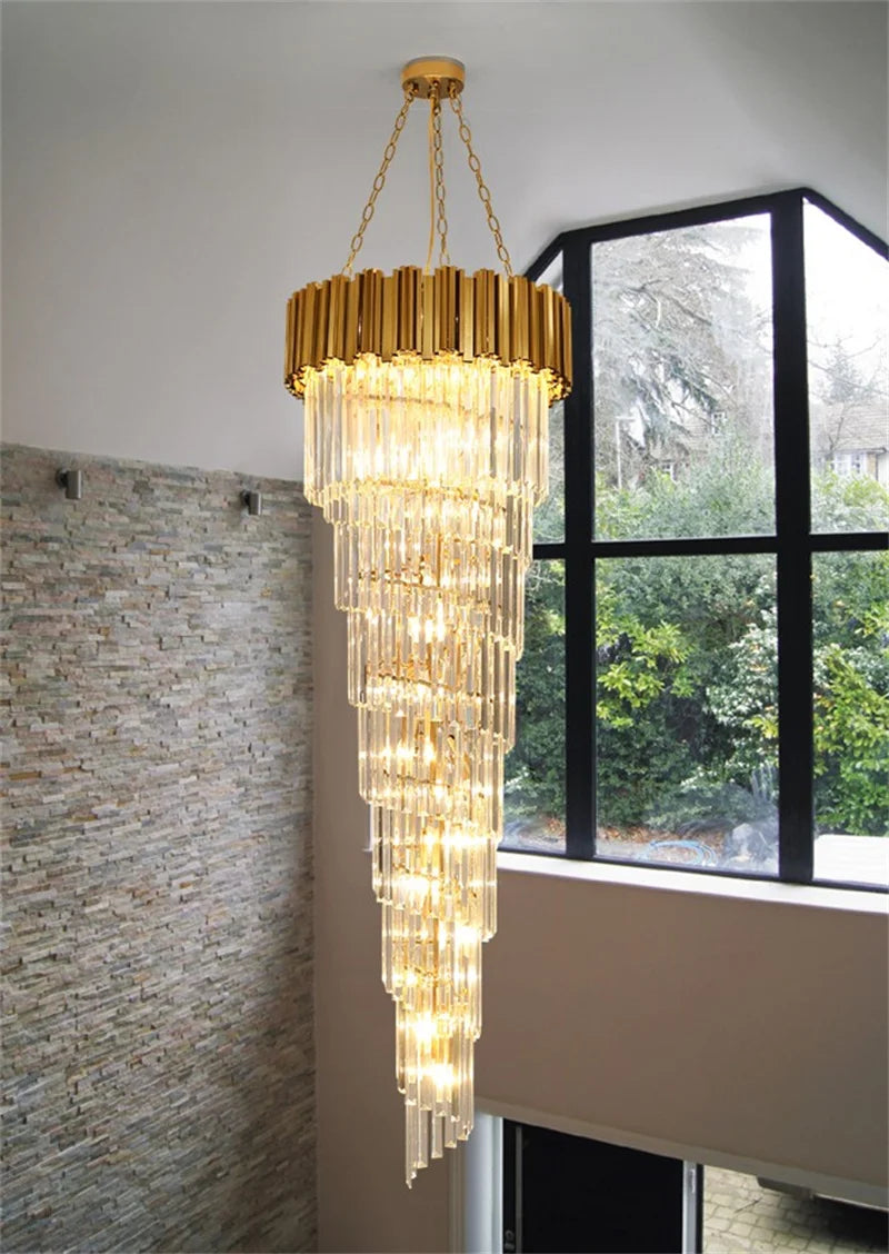 lustre en cristal de luxe pour décoration intérieure élégante