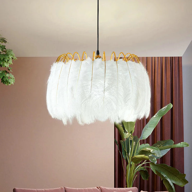 suspension moderne romantique en plumes pour décoration intérieure