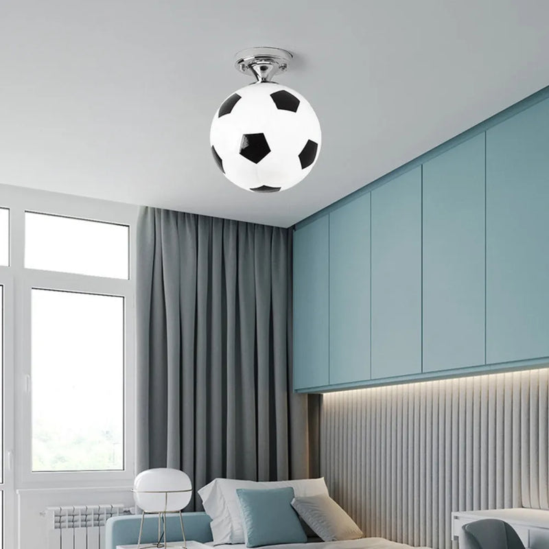 Ballon de Football LED plafonniers 220V E27 Football Bar Club plafonnier créatif enfants garçon chambre décoration luminaire