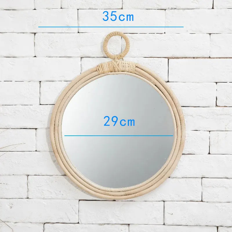 miroir en rotin japonais tissé à la main pour décoration moderne