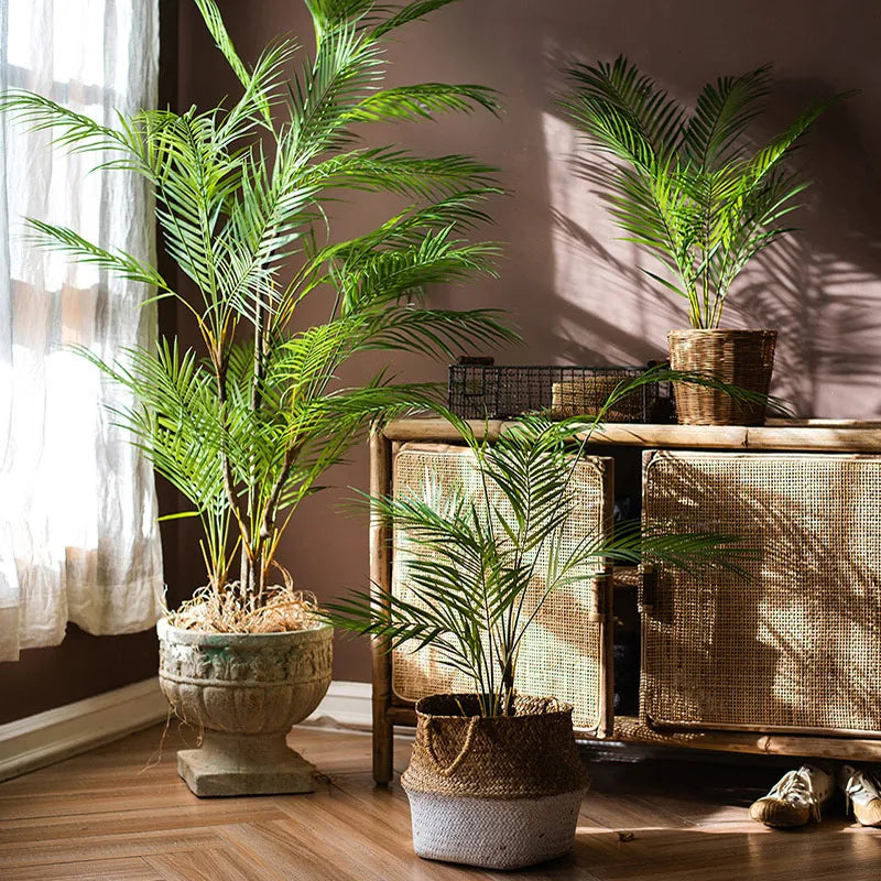 palmier artificiel avec grandes feuilles pour décoration intérieure et extérieure