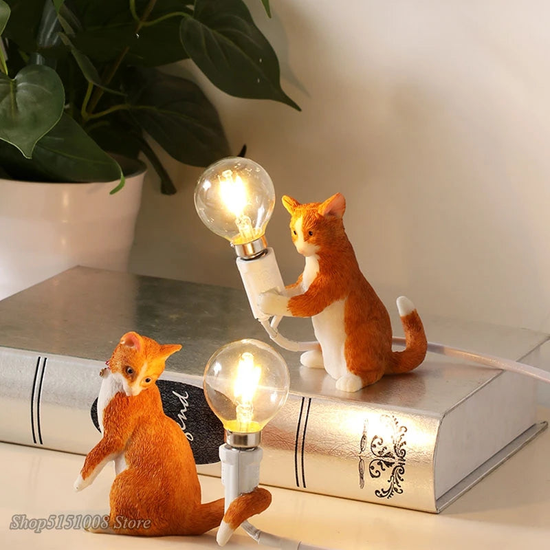 lampe de bureau décorative pour animaux en résine