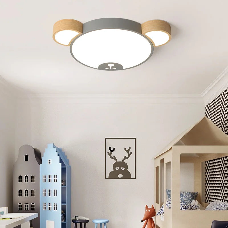 plafonnier créative moderne en forme d'ours en bois led