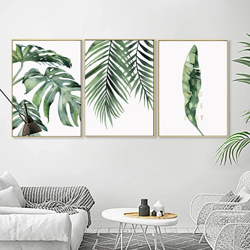 plante tropicale moderne toile décoration murale scandinave