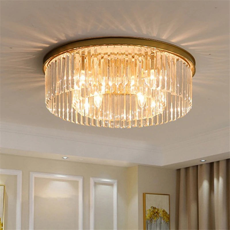 plafonnier moderne en cristal pour décoration intérieure élégante