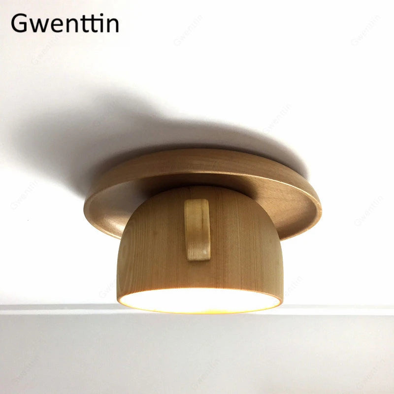 plafonnier nordique en bois design moderne luminaire décoratif