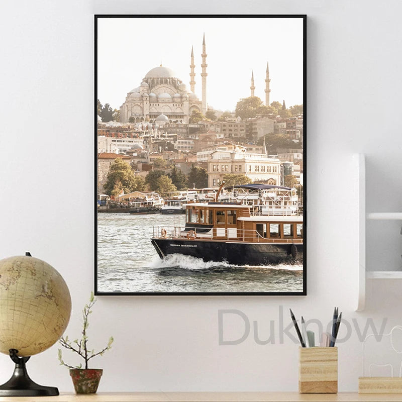 carte d'istanbul photographie paysage art mural moderne