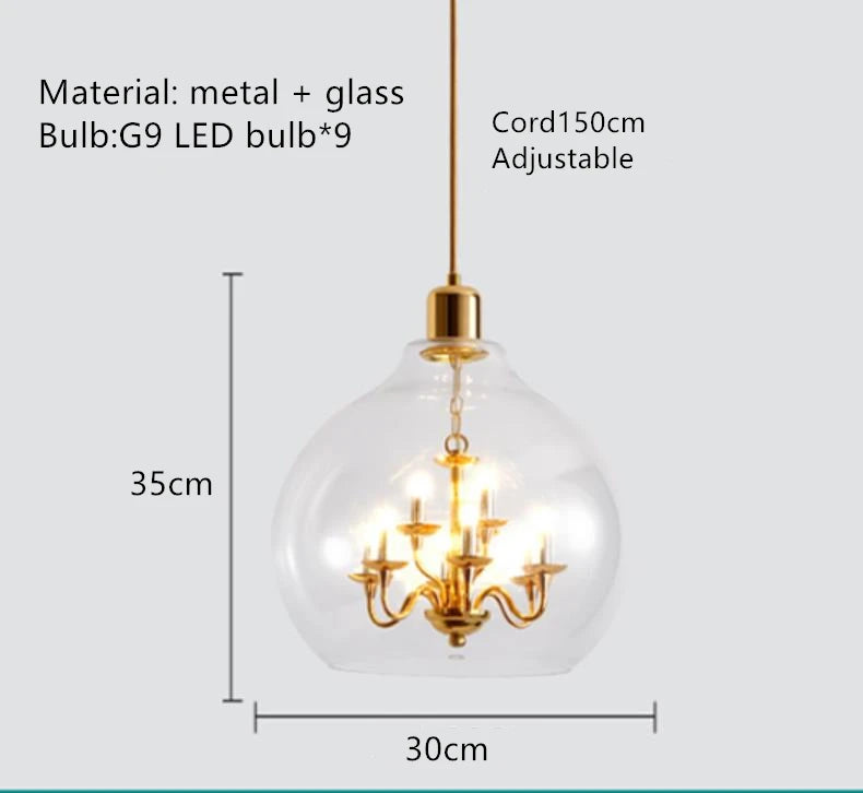 lustres en verre pour décoration de loft et restauration