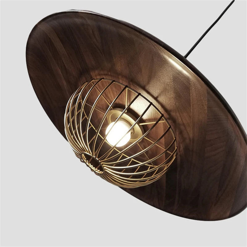 lustre nordique en forme de chapeau de grain de bois