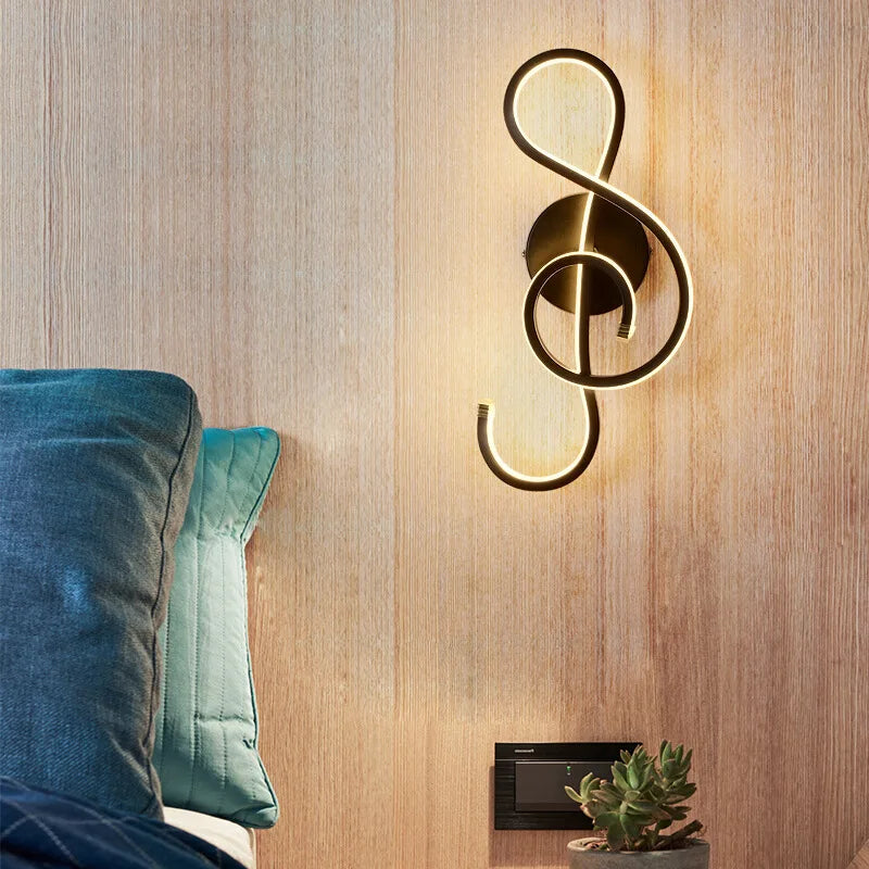 applique murale led en forme de clé de musique