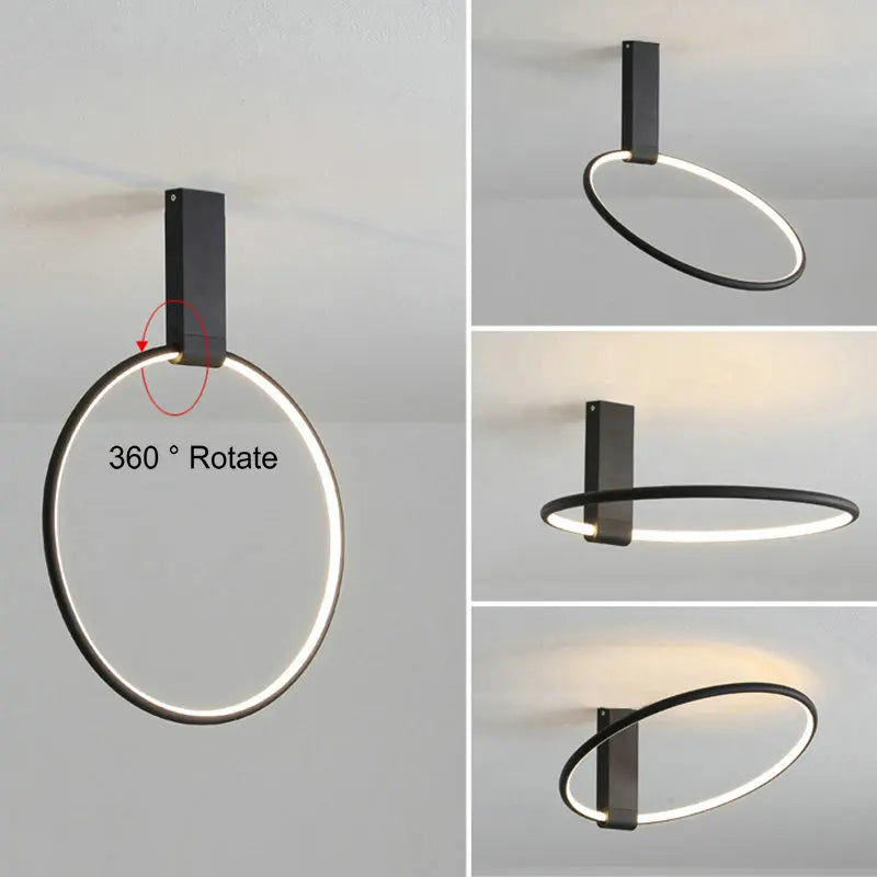 plafonnier rond led design scandinave en métal et aluminium décoratif