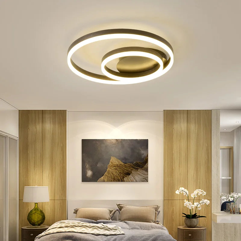 1/2/3 Rings LED Ceiling Lights For Bedroom Dining Room Living Room Kitchen Studyroom Villa Foyer Office Indoor Simple Home Lamps