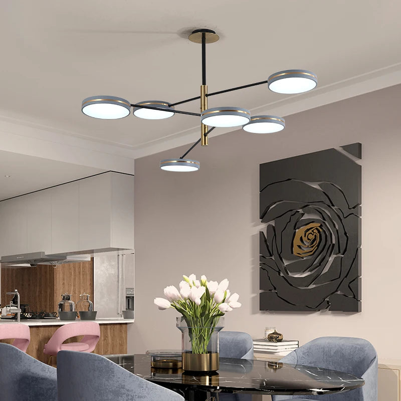 lustre led moderne décoration tuyau érigé éclairage intérieur