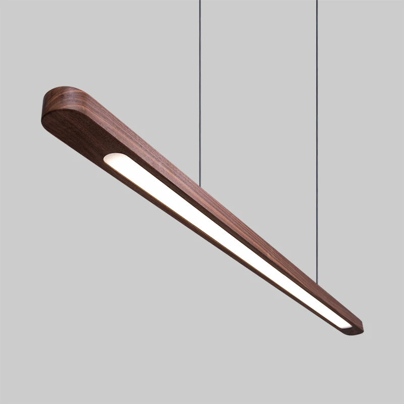 suspension en bois avec lumière led pour table à manger