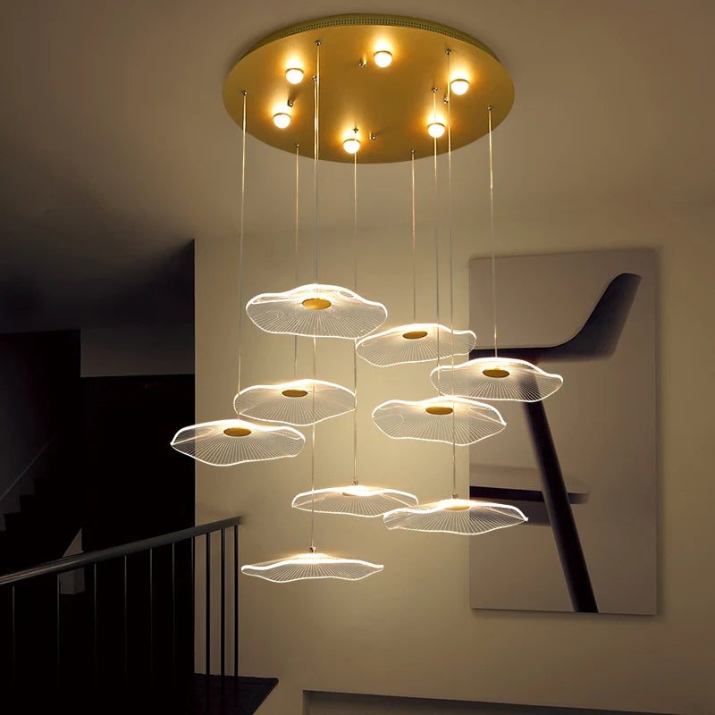 lustre nordique en acrylique design créatif pour espaces élégants