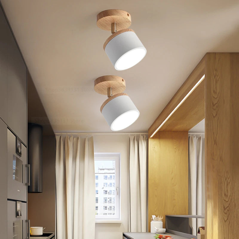 plafonnier led en fer forgé et bois pour décoration maison