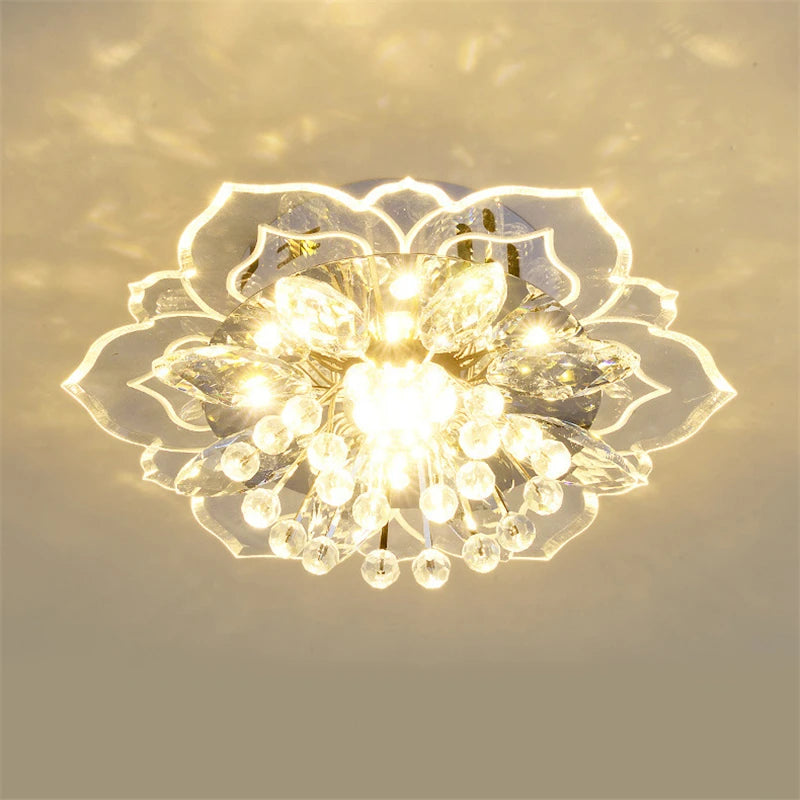 lampe en cristal fleurs lustre éclairage intérieur luminaires colorés