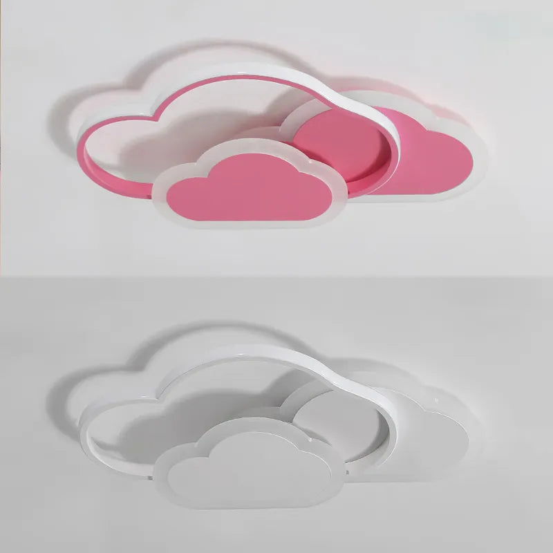 Plafond moderne à LEDs lampe créative nuage blanc chambre éclairage dessin animé chambre d'enfants enfant lire étude rose décoration lumière