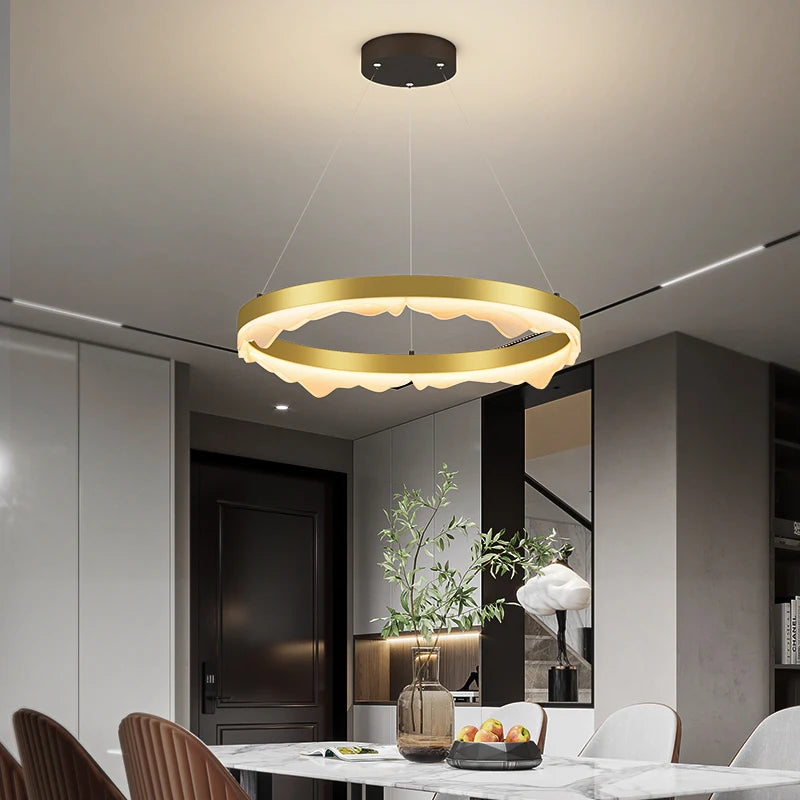 lustre rond créatif de luxe moderne pour décoration maison