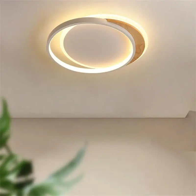 plafonnier nordique led en bois aluminium ultra-mince et créatif