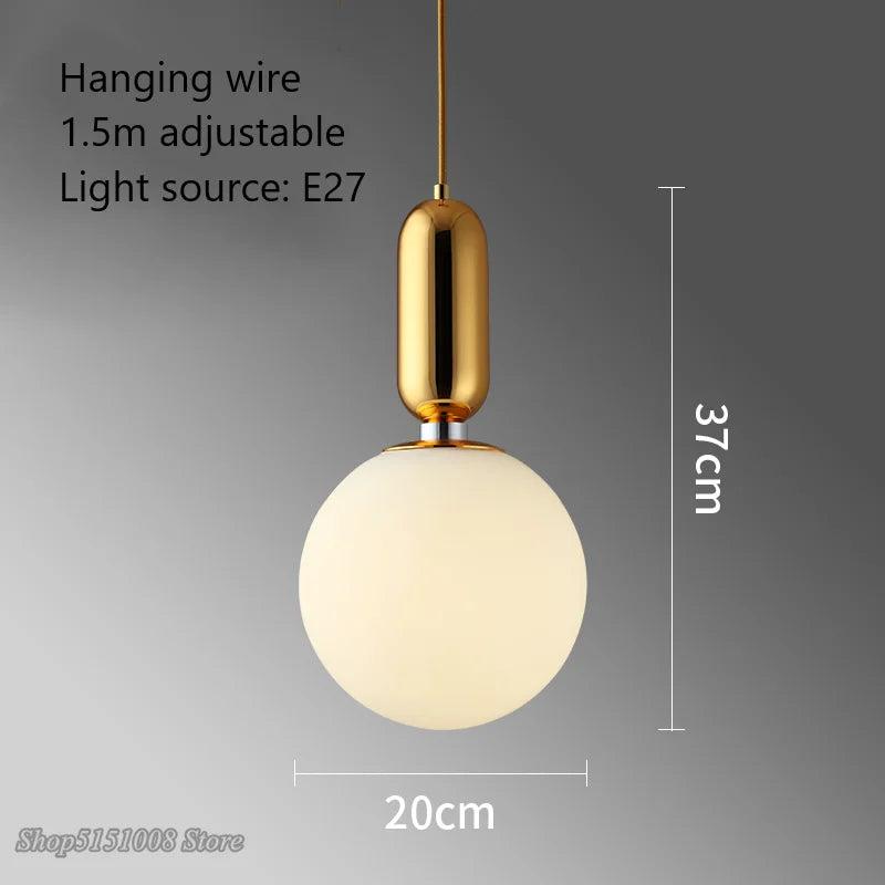 boule de verre moderne suspension led luminaire décoratif