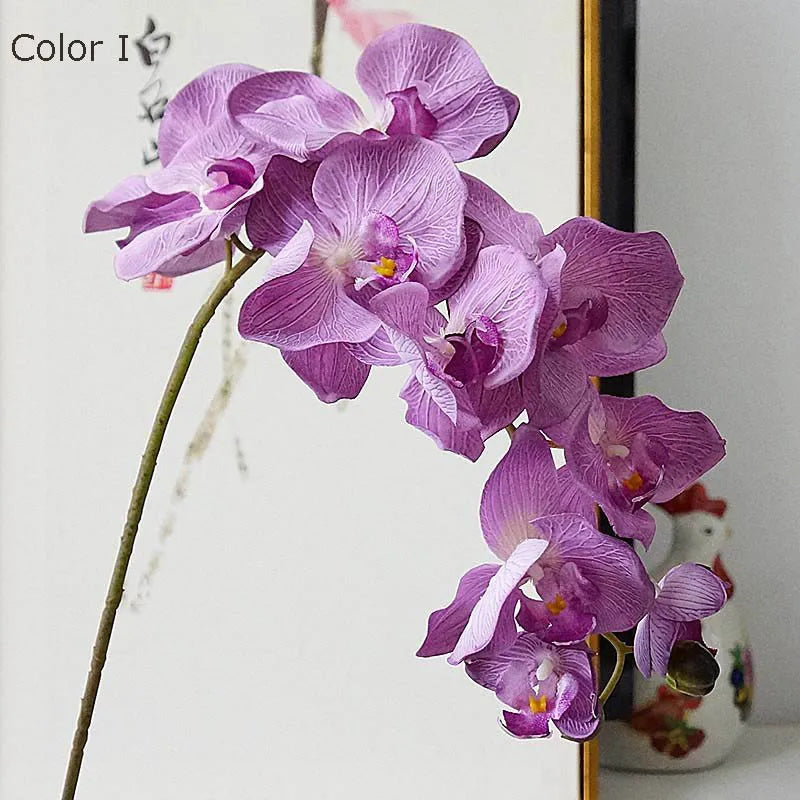 10 têtes d'orchidées artificielles rétro pour décorations élégantes