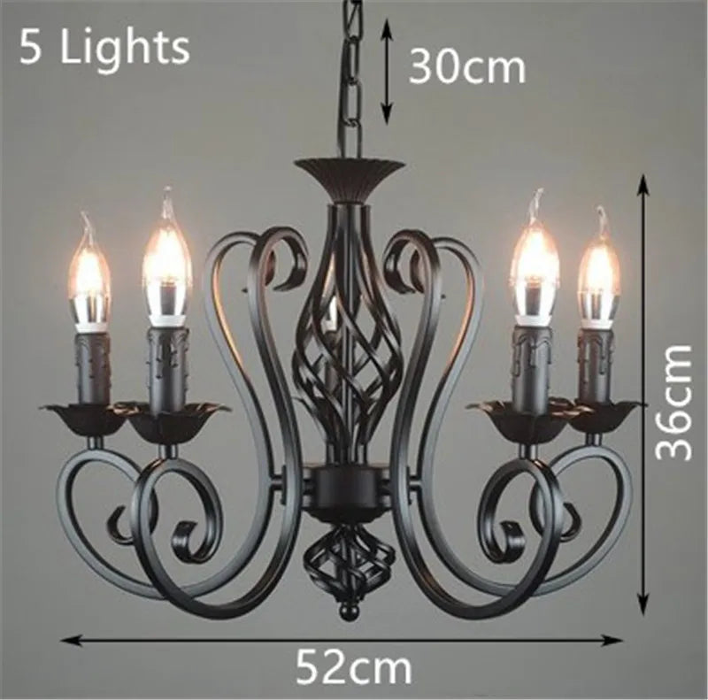 lustre industriel rétro en fer forgé chandelier vintage suspendu