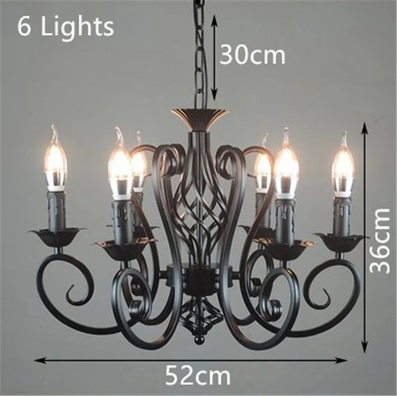 lustre industriel rétro en fer forgé chandelier vintage suspendu