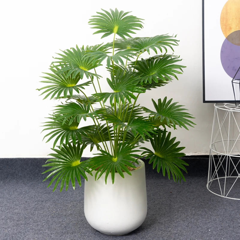 plantes artificielles tropicales monstera et palmier en plastique pour décoration