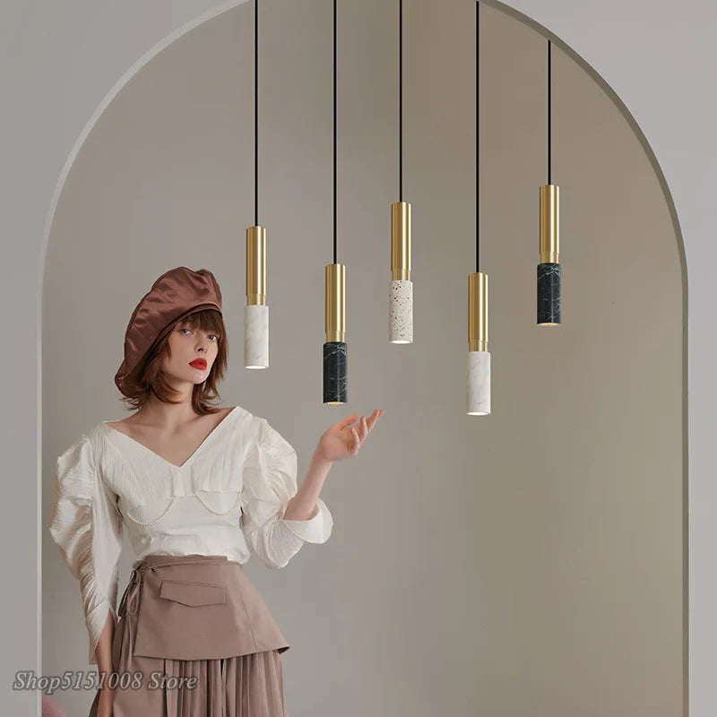 suspension moderne simple en marbre de style nordique ins