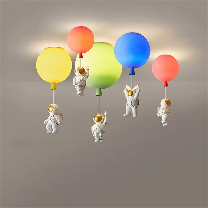 plafonnier led nordique créatif astronaute ballon pour enfants