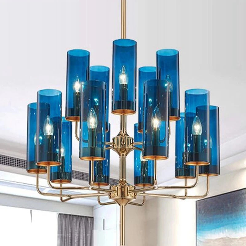 lustre en verre moderne 6 à 15 têtes design nordique luminaire intérieur