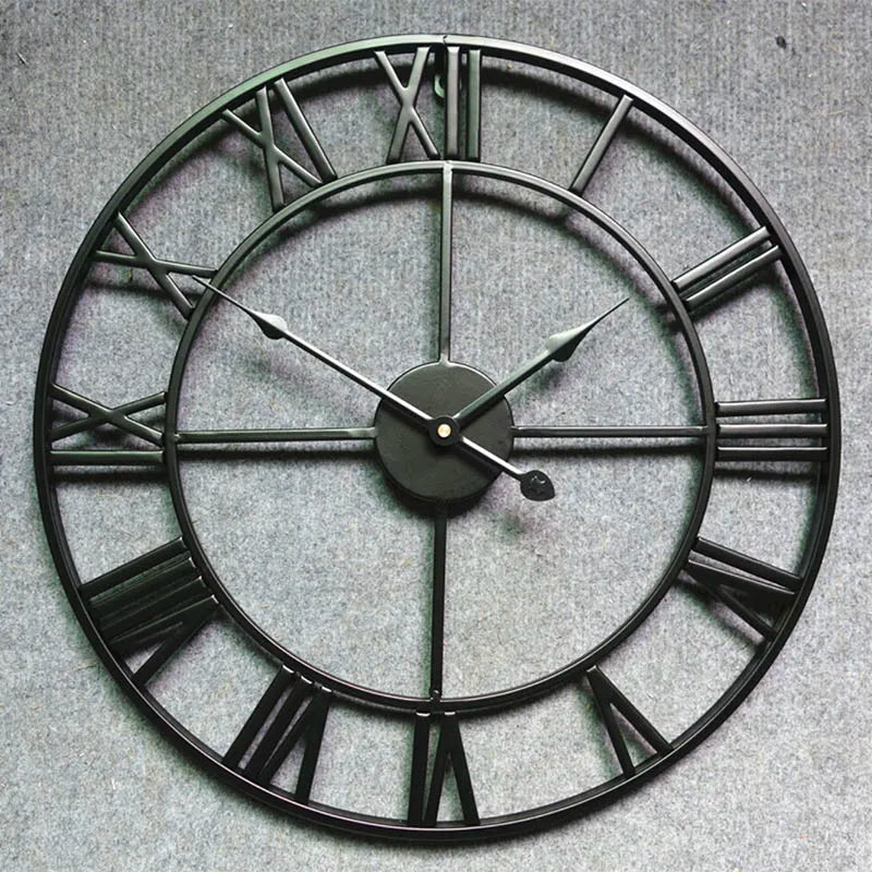 horloge murale design moderne en métal style 3D