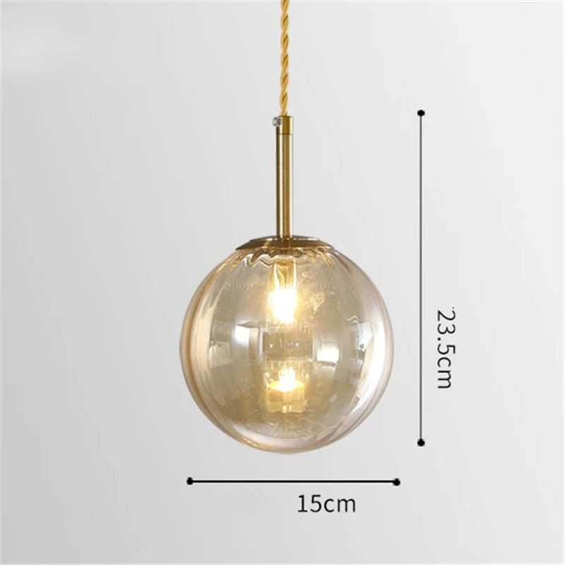 suspension LED en verre design moderne simpliste