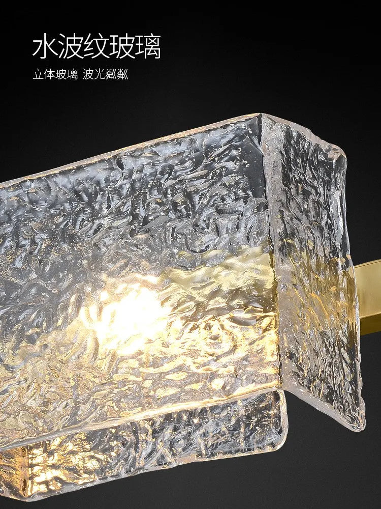 lustre moderne ondulation d'eau zhongdao luxe artistique verre