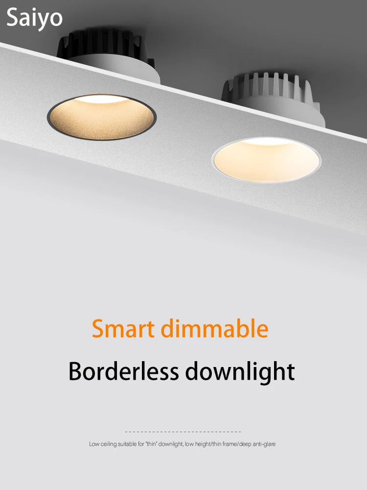 smart led spot encastré anti-éblouissement aluminium sans bordure