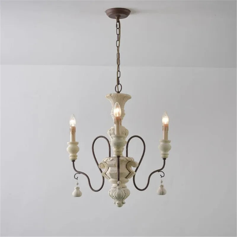 lustre suspendu en fer et bois vintage style industriel