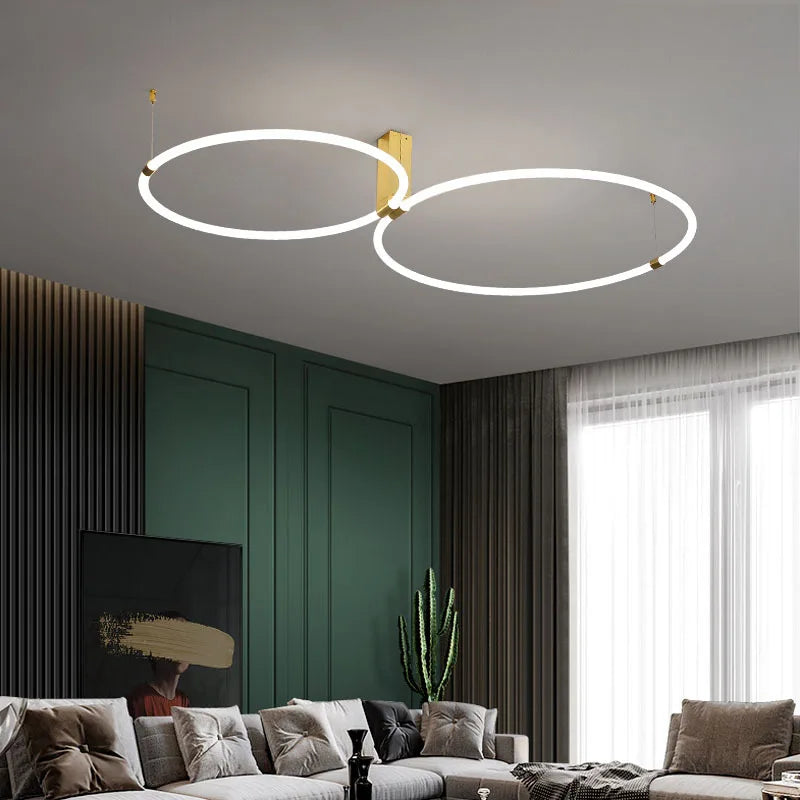 lustres ronds modernes en acrylique avec éclairage 360 degrés