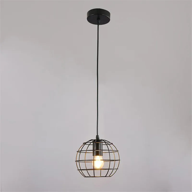 lampes suspendues vintage loft modernes cage en fer