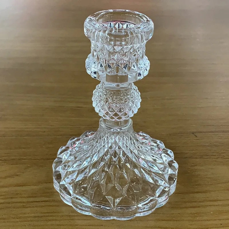 bougeoir en verre style européen pour décoration intérieure