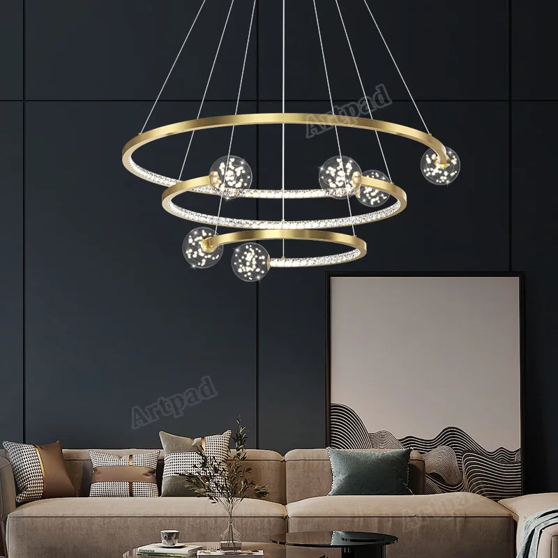 suspension en verre de luxe pour intérieur élégant