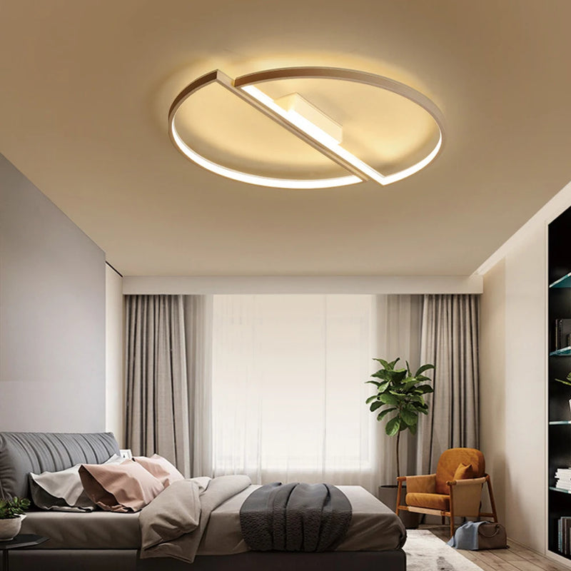 plafonnier moderne demi-cercle à leds pour décoration nordique