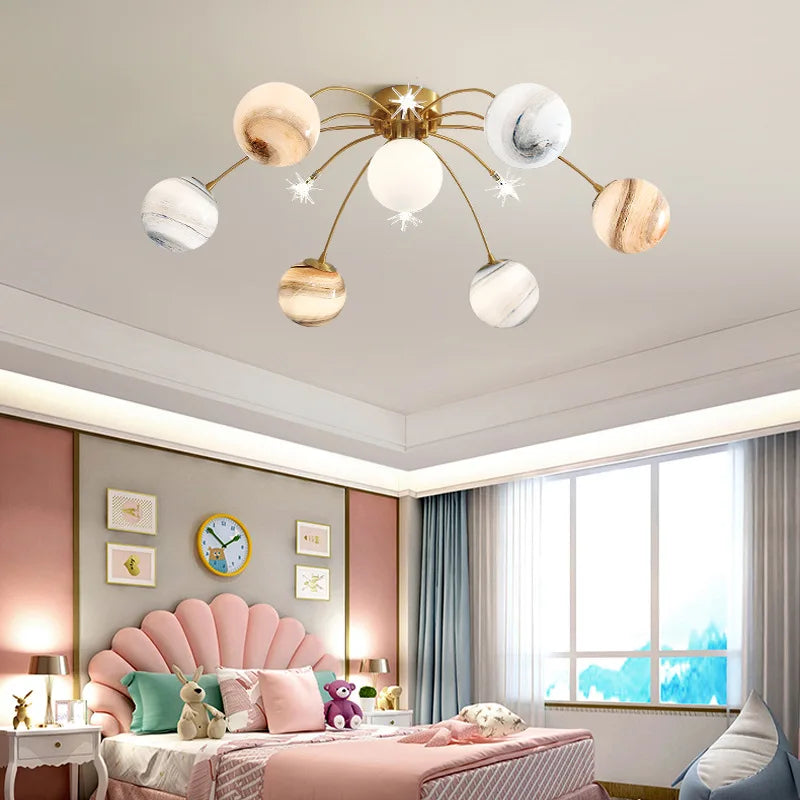 lustre enfant en verre design lumineux pour chambre