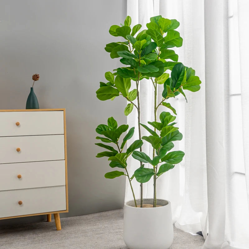 arbre tropical en plastique avec grandes branches pour décoration intérieure