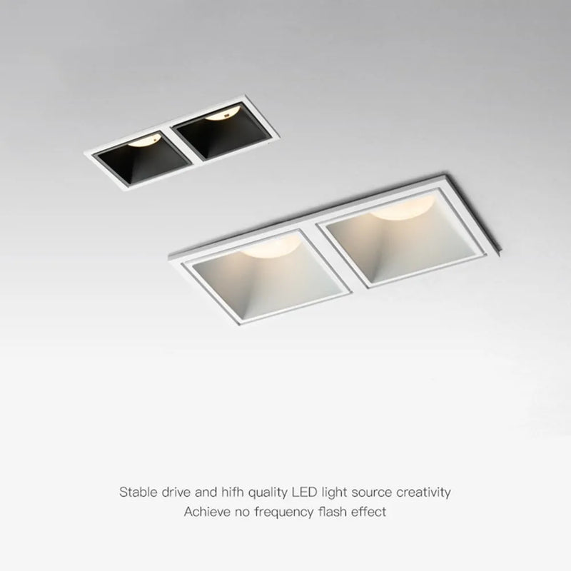 lampe encastrée led dimmable anti-éblouissement carré rond