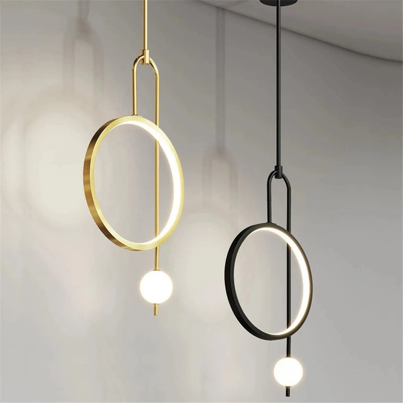 suspension led anneau design nordique pour décoration intérieure moderne