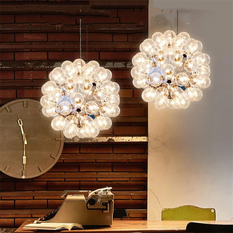 suspension luminaire moderne bulles taraxacum nordique en verre